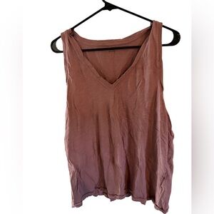 Madewell V-Neck Cotton Blend Tank Top XL Mauve